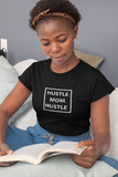 Hustle.Mom.Hustle Black Tee with White Brand.