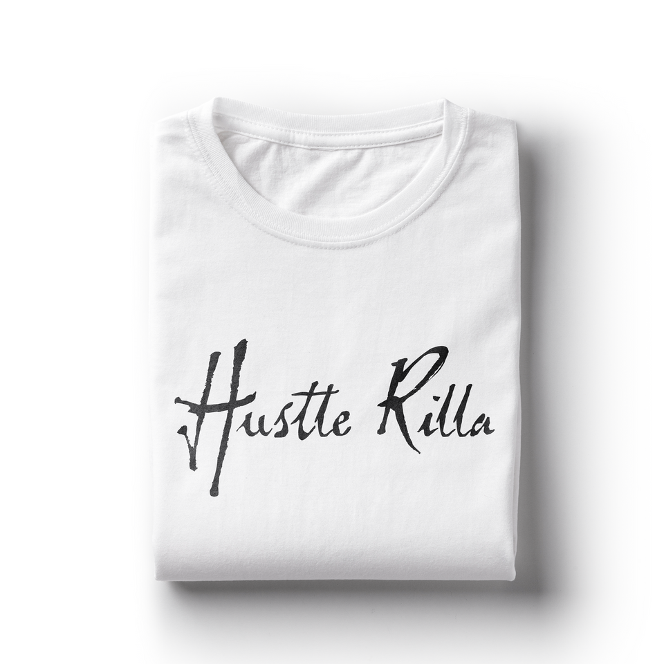 HUSTLE Rilla. Womens Fashion White Tee - The H.M.H Store