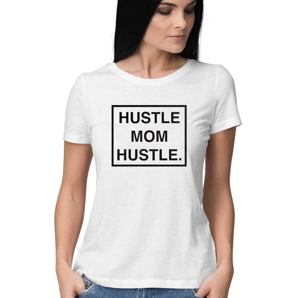 Hustle.Mom.Hustle White with Black - The H.M.H Store